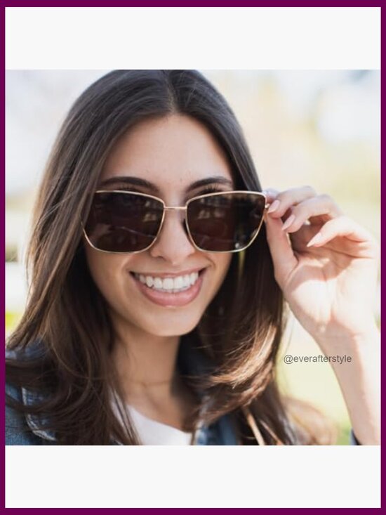 Oversized Metal Cat-Eye Sunglasses with Polarized Lenses main image 7